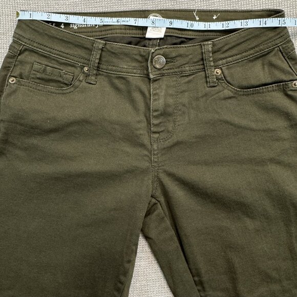 W62 Womens Size 4P Green Signature Fit Skinny Jeans Mid Rise 5 Pockets Petite - Picture 9 of 12